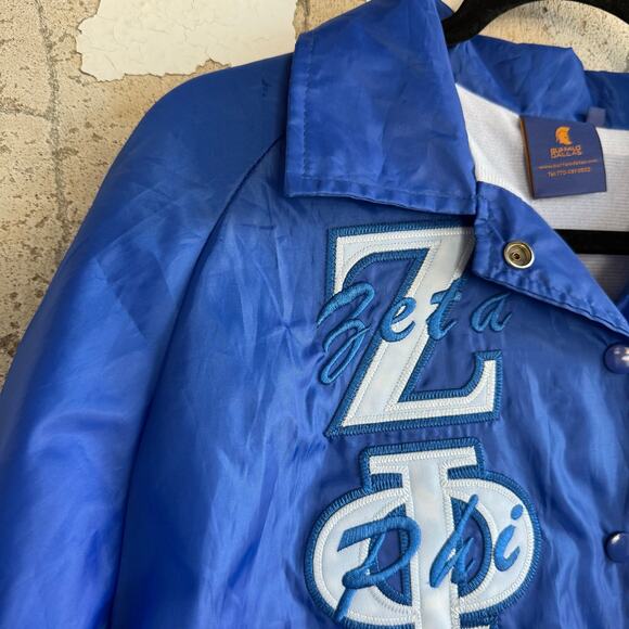 Zeta Phi Beta Jacket Sorority Windbreaker ZΦB Applique Crest Womens S Greek NWT - Picture 2 of 8